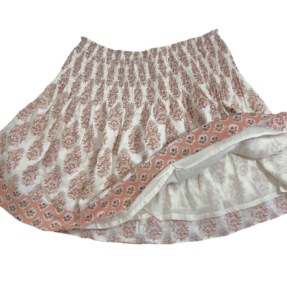 Marea Paloma Smocked Floral Print Mini Skirt - Picture 2 of 8